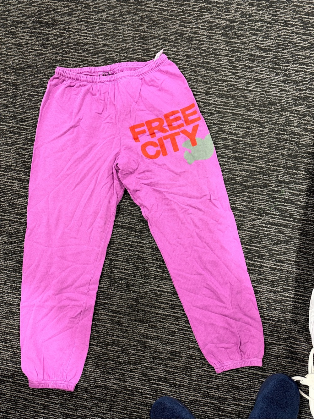freecity Kids Bright Pink Sweatpants with Orange Logo